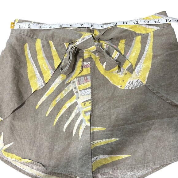 Patagonia Women's Leafy Tie Shorts Tropical Print Hemp Blend Size M - Picture 4 of 7